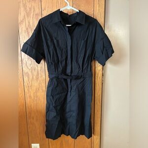 Theory black dress with belt. Size 6. Only wore once.